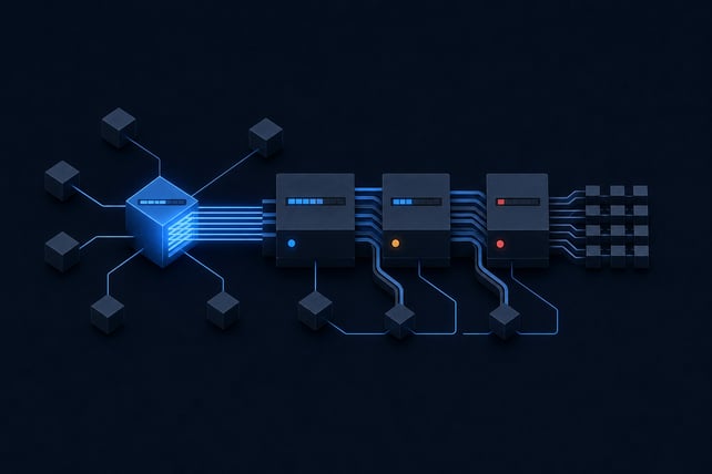 Control system illustrating how AI-assisted software development increases output across an interconnected engineering workflow