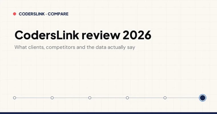 CodersLink review 2026 cover card: what clients, competitors and the data actually say, on a spectrum from transactional marketplaces to an embedded Mexico-specialized partner