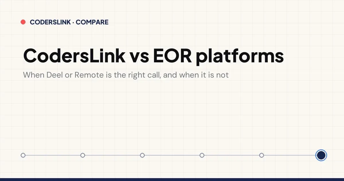 CodersLink vs EOR platforms: the EOR is the rail, the partner is the train