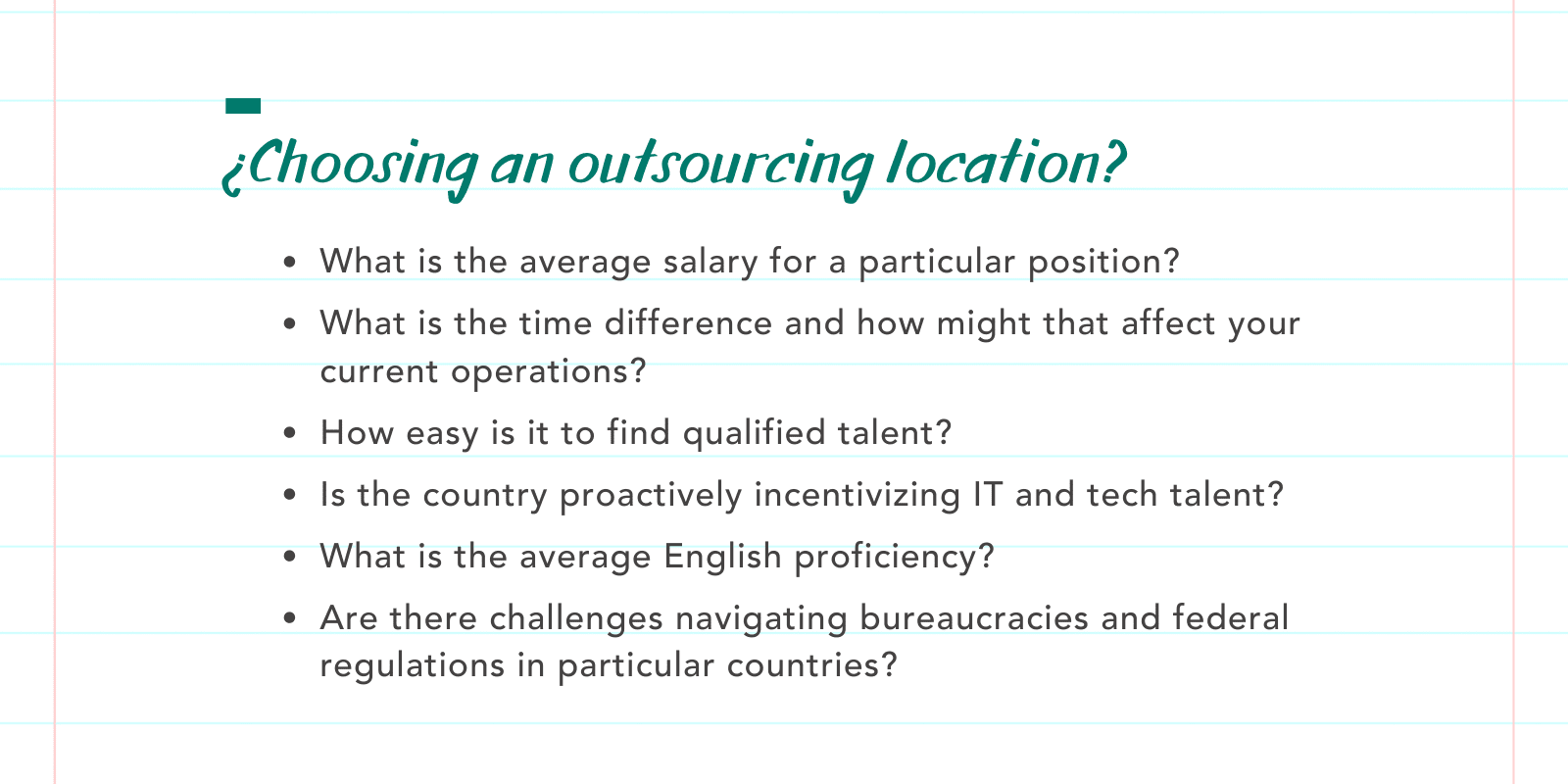 tech outsourcing checklist