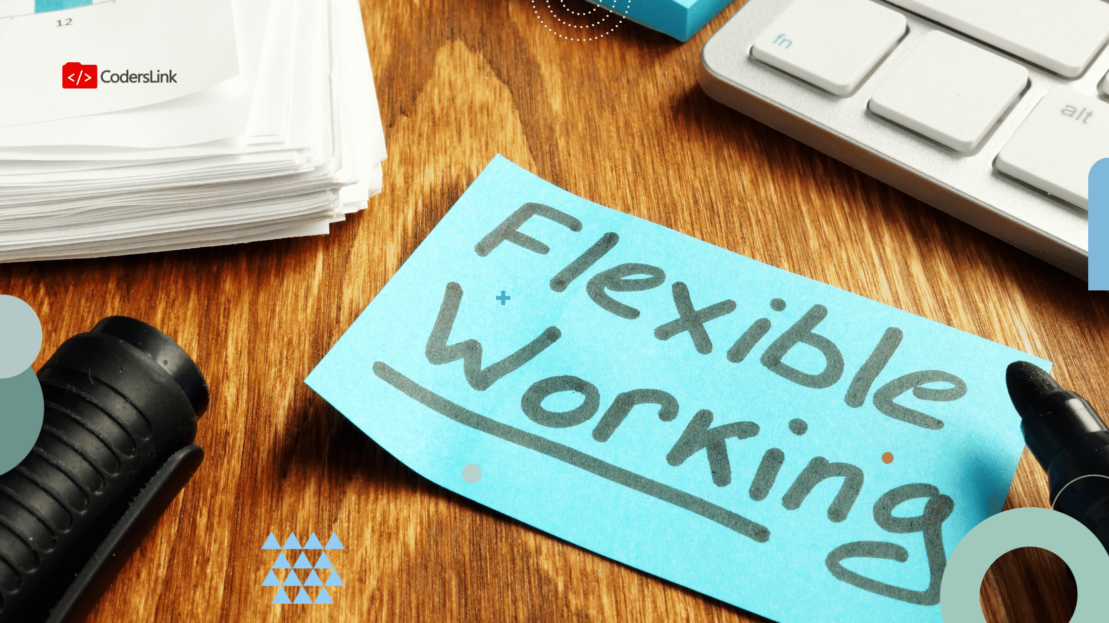 Flexible working or flexi-work is a non-traditional setup where the working schedule is arranged based on the employee’s personal needs. In most cases, flexible working includes working from home, but it can simply mean having flexible working hours while coming to the office to do the job.